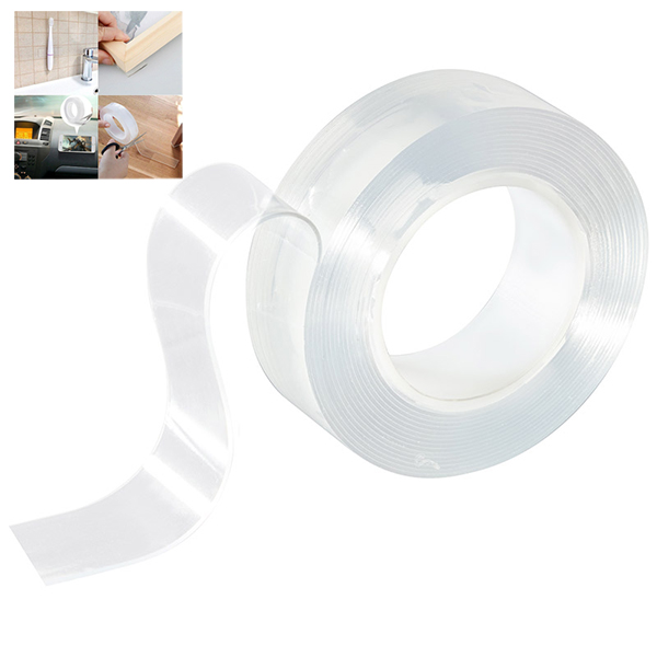 Нано-лента двусторонняя клейкая многоразовая, прозрачная, 2 м 103909                  1/12шт.