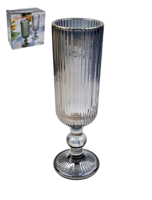 Набор бокалов (6 пр.) 160 мл, 18*5,3 см, 109758 цвет. стекло          1/8шт.